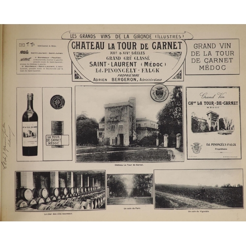 298 - °  Guillier, Henry. Les Vins de La Gironde par Henry Guillier Libourne Bordeaux. Oblong folio, n.d. ... 