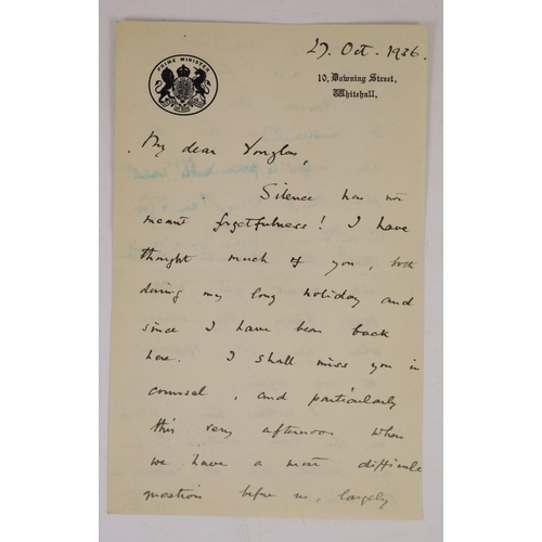 3 - Baldwin, Stanley (1867-1947) An a/l, 2pp, 8vo, to Douglas Hogg, dated 3rd June, 1935, - My dear Do... 