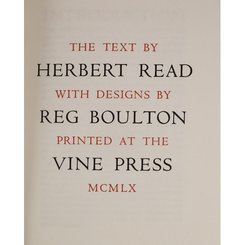 30 - °  Read, Herbert - The Parliament of Women, one of 100, illustrated by Reg Boulton, folio, half moro... 