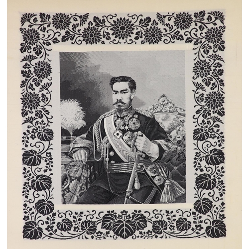 300 - Emperor Meiji (1852-1912) A phototexture portrait taken from a conté crayon drawing by Eduardo Chi... 