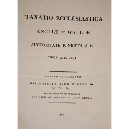 301 - °  Astle, T. Ayscough, S. & Caley, J. [Eds.] Taxatio Ecclesiastica Angliæ et Walliæ Auctoritate P. ... 