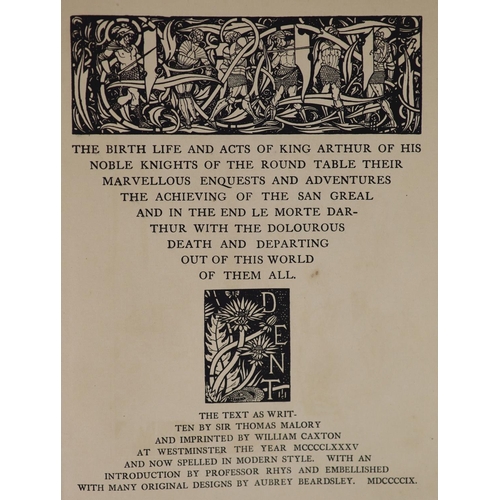 39 - °  Malory, Thomas - Le Morte DArthur, 2nd edition, one of 1500 illustrated by Aubrey Beardsley, 4to... 