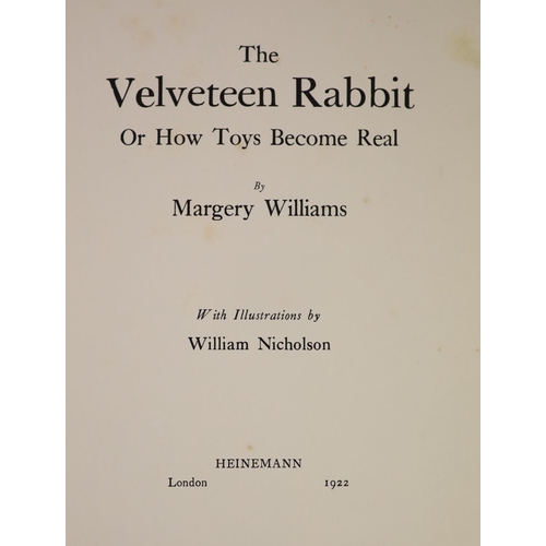 49 - °  Bianco, Margery Williams - The Velveteen Rabbit or How Toys Become Real, 1st edition, illustrated... 