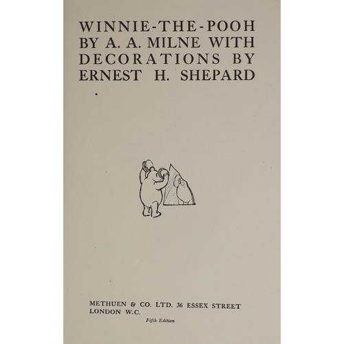 56 - °  Milne, Alan Alexander - The House at Pooh Corner, 1st edition, illustrated by Ernest Shepard, 8vo... 