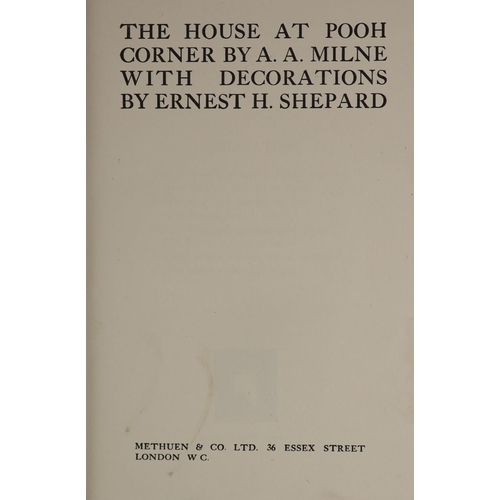 56 - °  Milne, Alan Alexander - The House at Pooh Corner, 1st edition, illustrated by Ernest Shepard, 8vo... 