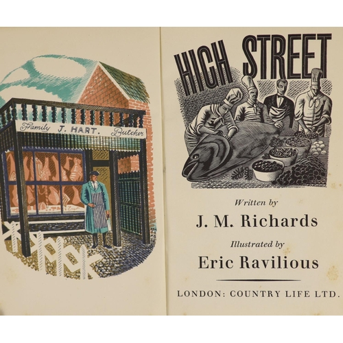 60 - °  Richards, J.M - High Street, illustrated by Eric Ravilious, 8vo, original pictorial boards, with... 