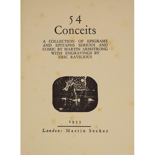 61 - °  Armstrong, Martin - Fifty-Four Conceits, illustrated by Eric Ravilious, 12mo, with unclipped d/j,... 