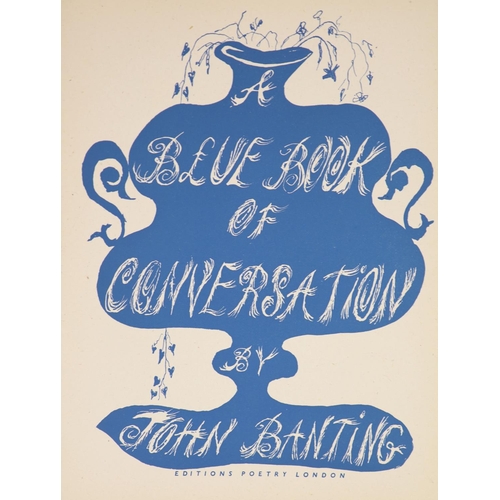 72 - °  Banting, John - A Blue Book of Conversation, 1st edition, original blue cloth, with unclipped d/j... 