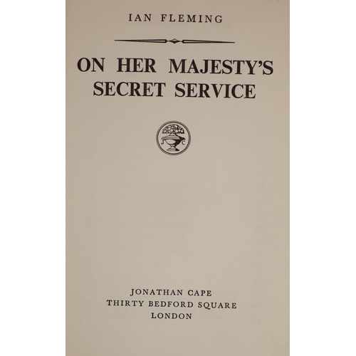 88 - °  Fleming, Ian - On Her Majestys Secret Service, 1st edition, 8vo, black cloth, with white ski-t... 