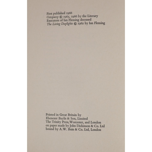 91 - °  Fleming, Ian - Octopussy and The Living Daylights, 1st edition, 8vo, black cloth with stamped sil... 