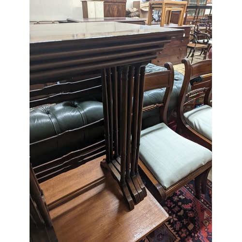 104 - A quartetto of Edwardian satinwood banded mahogany tea tables, width 53cm, depth 35cm, height 68cm... 