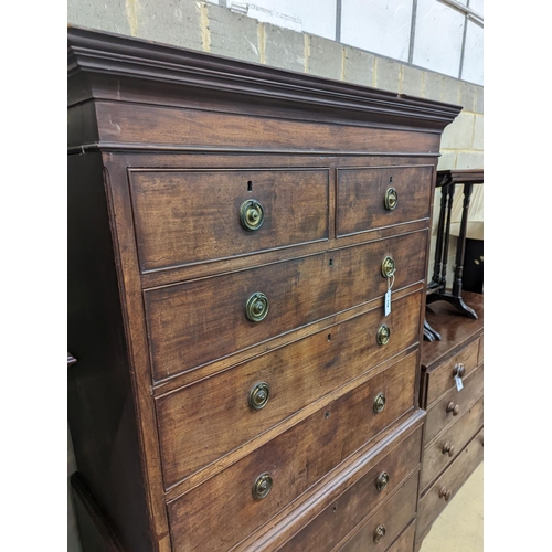 119 - A George III mahogany chest on chest, width 109cm, depth 56cm, height 189cm