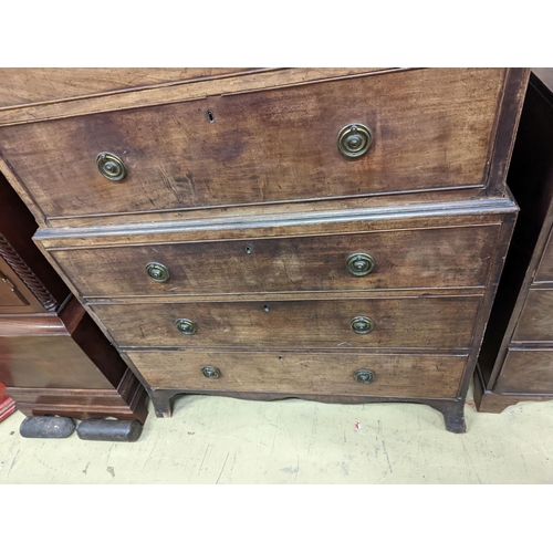 119 - A George III mahogany chest on chest, width 109cm, depth 56cm, height 189cm