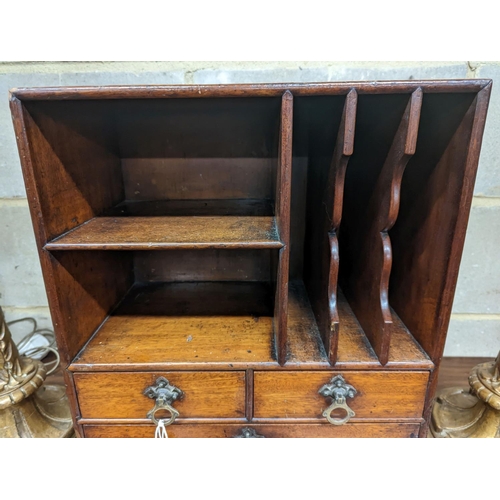 127 - A Victorian mahogany stationery cabinet, width 39cm, depth 22cm, height 48cm