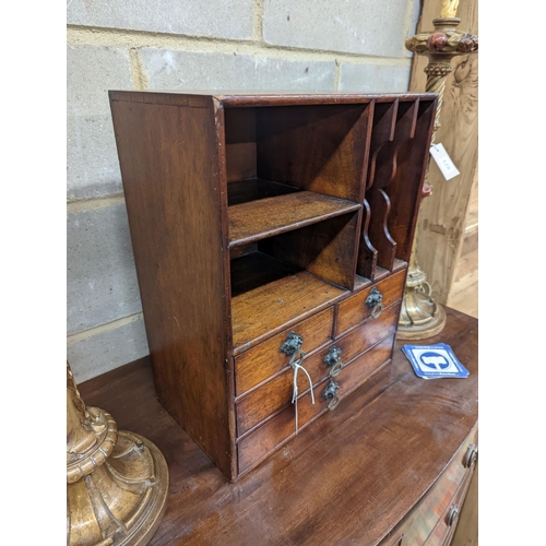 127 - A Victorian mahogany stationery cabinet, width 39cm, depth 22cm, height 48cm