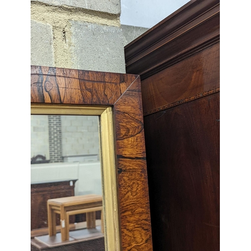 135 - A Victorian rectangular mirror in rosewood frame, width 46cm, height 53cm