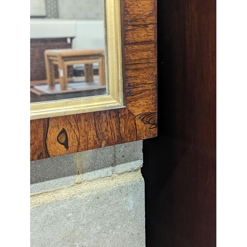 135 - A Victorian rectangular mirror in rosewood frame, width 46cm, height 53cm