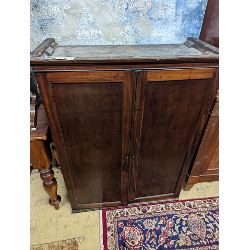 14 - An early 19th century mahogany two door cabinet top section with pigeonhole interior, width 89cm, de... 