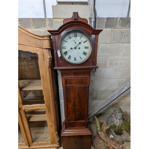 142 - An early 19th century mahogany 8 day longcase clock, height 201cm