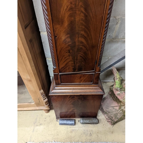 142 - An early 19th century mahogany 8 day longcase clock, height 201cm