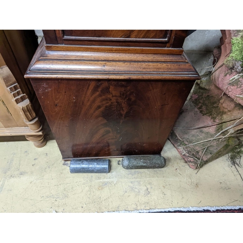 142 - An early 19th century mahogany 8 day longcase clock, height 201cm