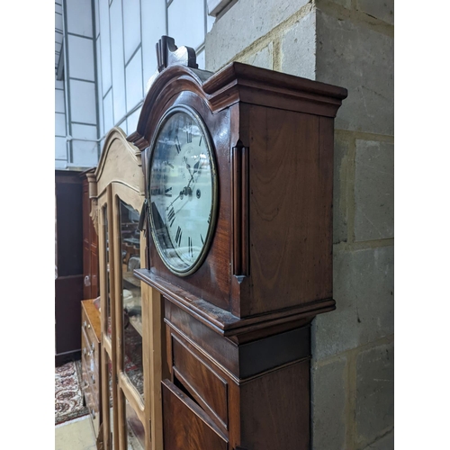 142 - An early 19th century mahogany 8 day longcase clock, height 201cm