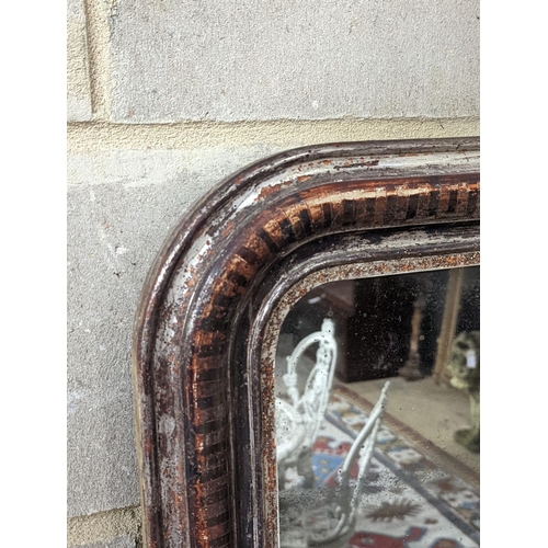 147 - A 19th century French painted silvered wood wall mirror, width 54cm, height 70cm