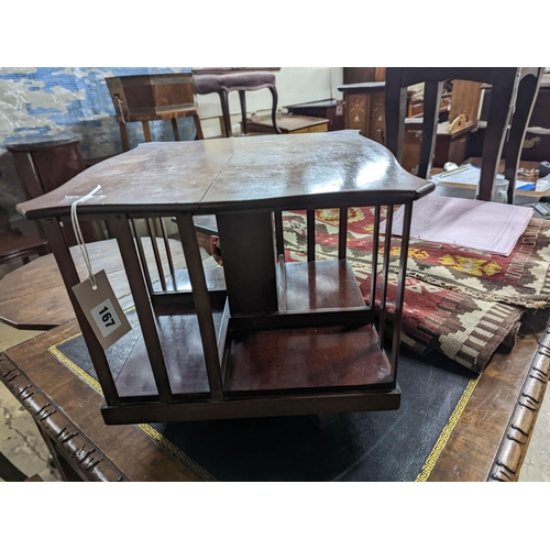 167 - A late Victorian table top revolving bookcase, width 37cm, height 32cm