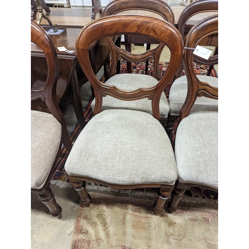 173 - A set of six Victorian balloon back dining chairs