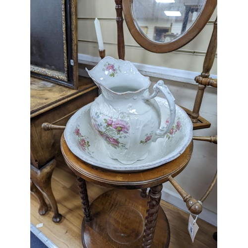 189 - A Victorian style mahogany and beech wash stand, width 54cm, height 132cm