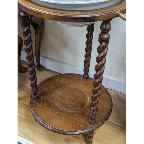 189 - A Victorian style mahogany and beech wash stand, width 54cm, height 132cm