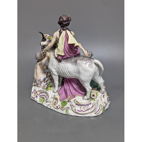 263 - AcLudwigsburg porcelain figural group Europa and the Bull, late 19th century, 23cm