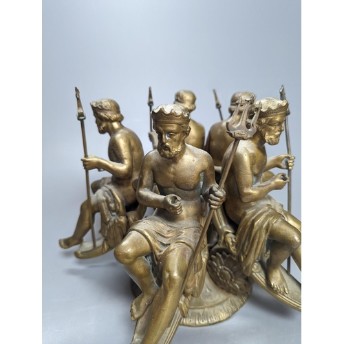 265 - A cast bronze Neptune centrepiece, 20cm