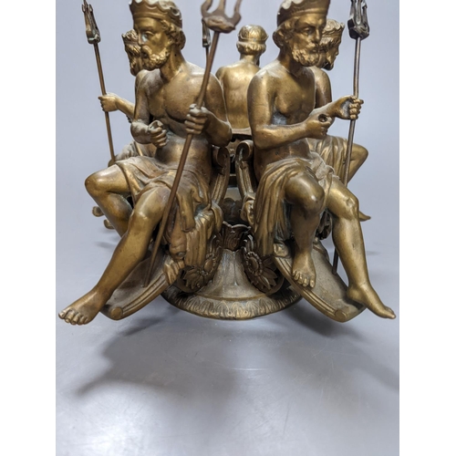 265 - A cast bronze Neptune centrepiece, 20cm