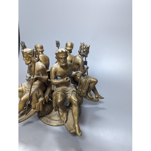 265 - A cast bronze Neptune centrepiece, 20cm