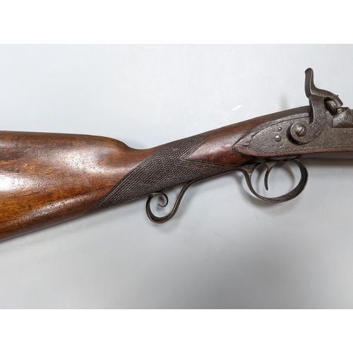 278 - A late 19th/early 20th century percussion cap musket,115 cms long.