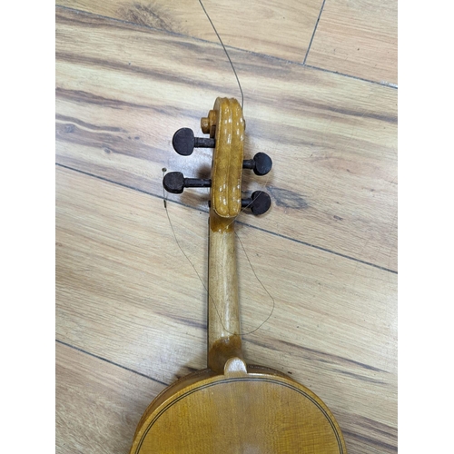 282 - A violin and bow, various records etc