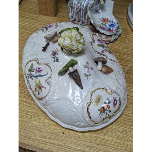 308 - A group of incomplete 19th Meissen porcelain groups, bases, covers etc. (a.f) (7)