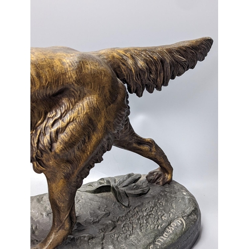 309 - After C. Masso, a patinated spelter figure of a hound 57cm