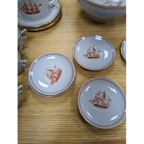 316 - A Spode 'Tradewinds' fruit bowl and matching tea service for six settings