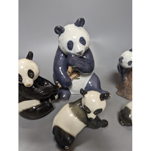 323 - A Copenhagen panda and five USSR animal models, tallest 17cm.