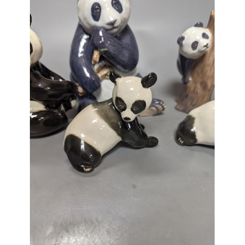 323 - A Copenhagen panda and five USSR animal models, tallest 17cm.