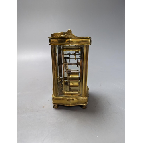 325 - A brass cased carriage timepiece