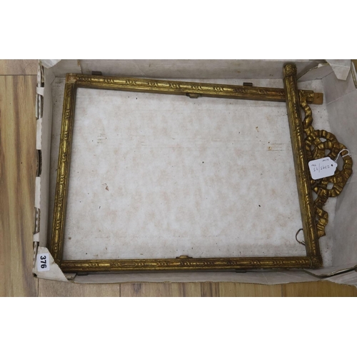 387 - A gilt triptych mirror a.f