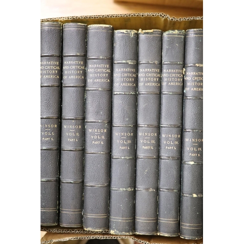 393 - ° ° Winsor, Justin - Narrative and Critical History of America. 1st edition, 8 vols in 16. Complete ... 