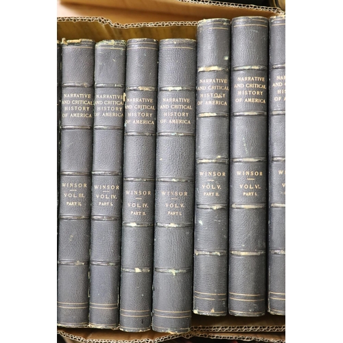 393 - ° ° Winsor, Justin - Narrative and Critical History of America. 1st edition, 8 vols in 16. Complete ... 