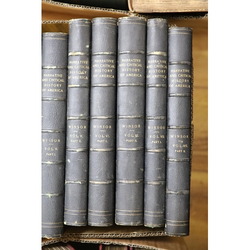 393 - ° ° Winsor, Justin - Narrative and Critical History of America. 1st edition, 8 vols in 16. Complete ... 