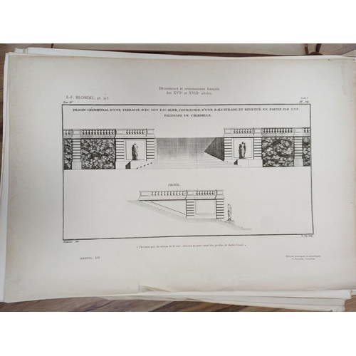 395 - A volume: Formal gardens and garden ornament, plus a folio of architectural prints.