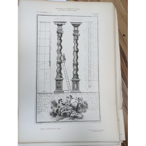 395 - A volume: Formal gardens and garden ornament, plus a folio of architectural prints.