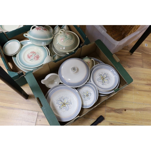 449 - A large quantity of Susie Cooper tableware, Wedding Band, Tiger Lily and Blue Magnolia